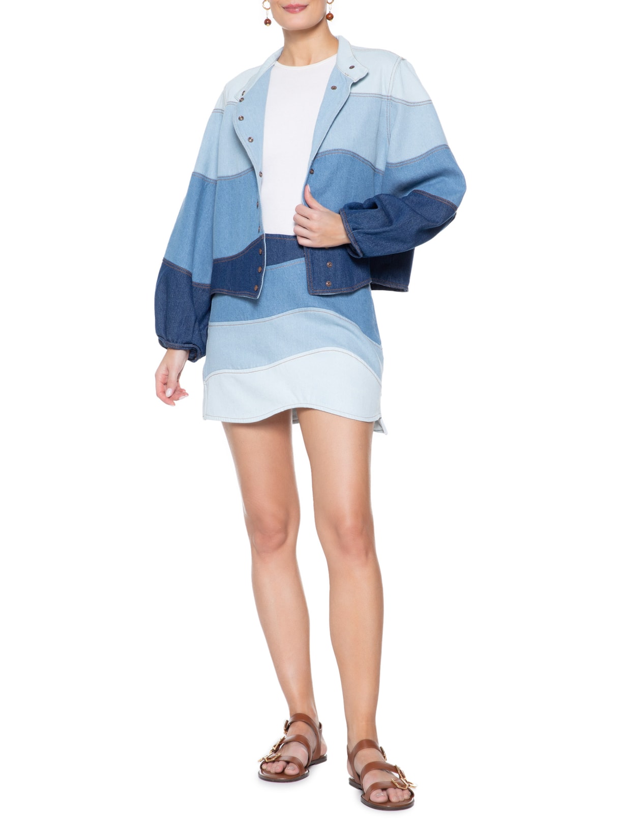 Color - Blocked Denim Dress