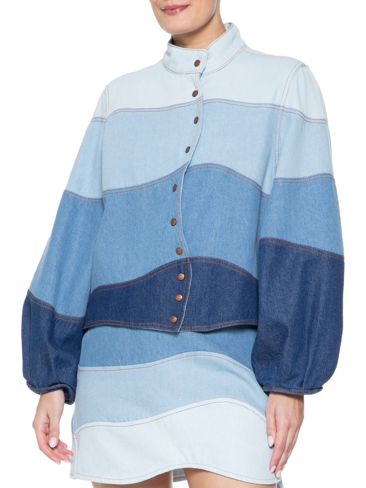 Color - Blocked Denim Dress