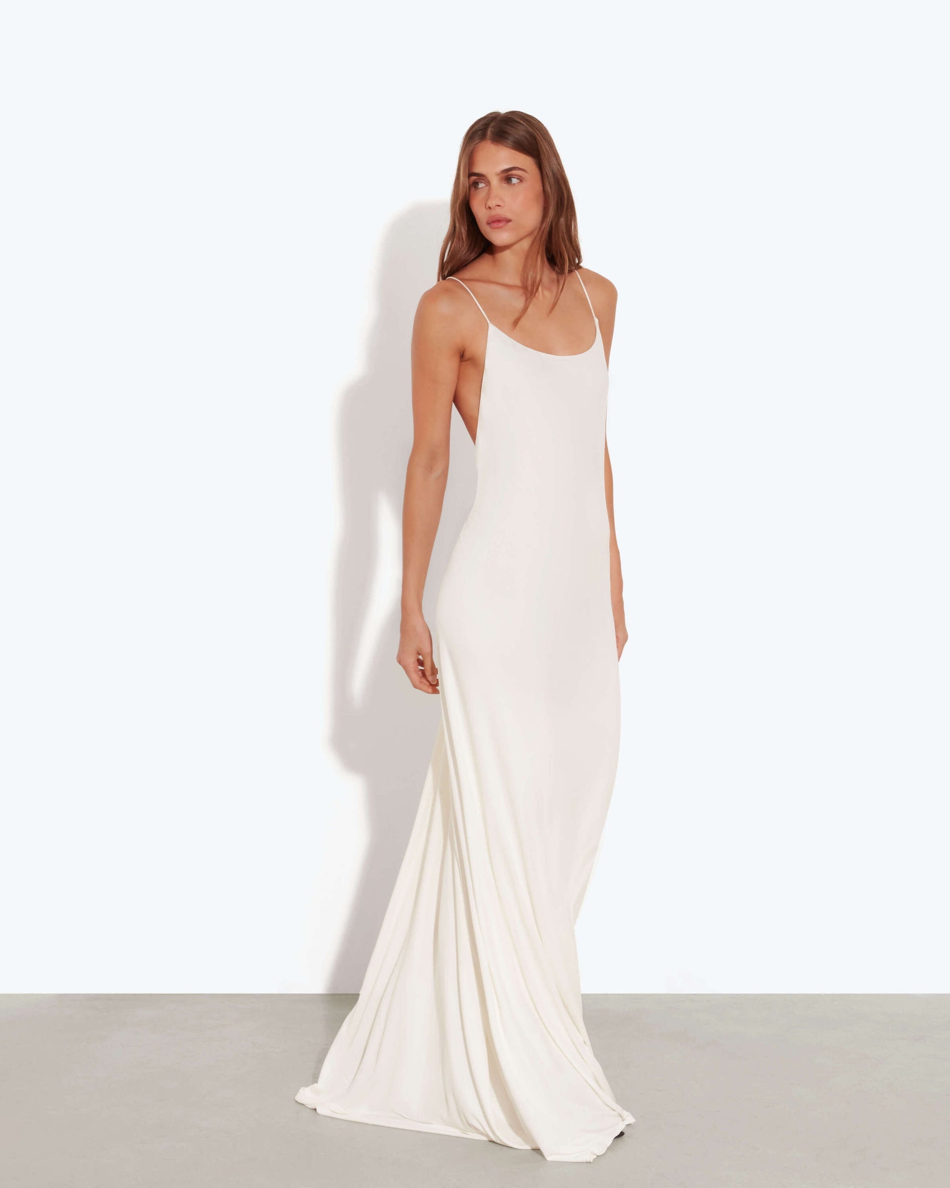 Ivory silk slip dress