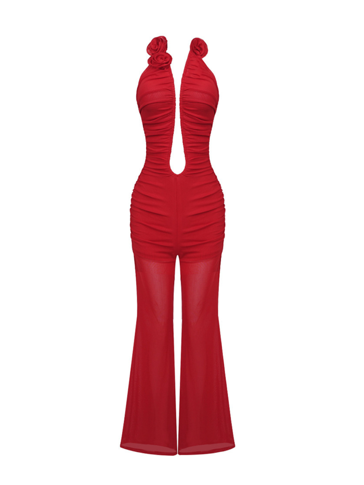 Duran Flower Cutout Jumpsuit-Mesadic