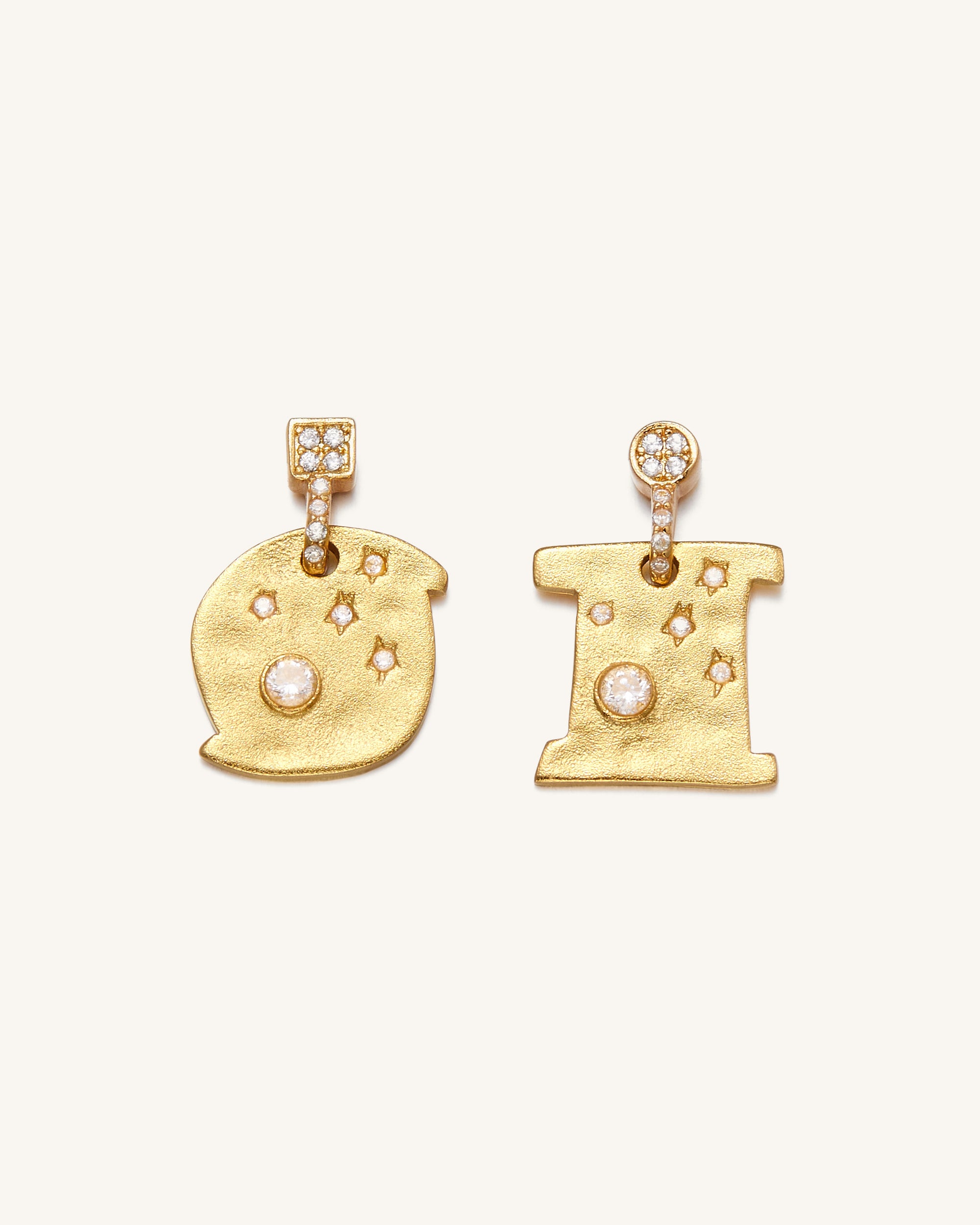 Cosmos Earrings - 18ct Gold Plated & White Zircon-Mesadic