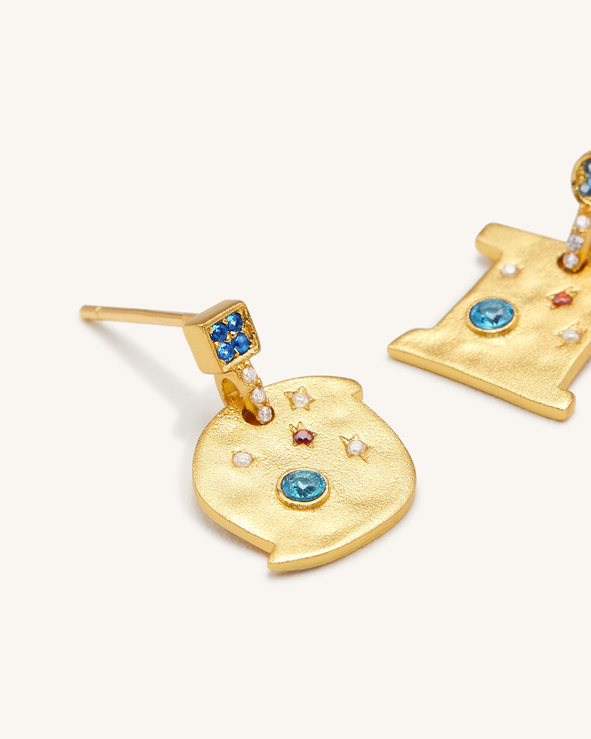 Cosmos Earrings - 18ct Gold Plated & Multicolor Zircon-Mesadic