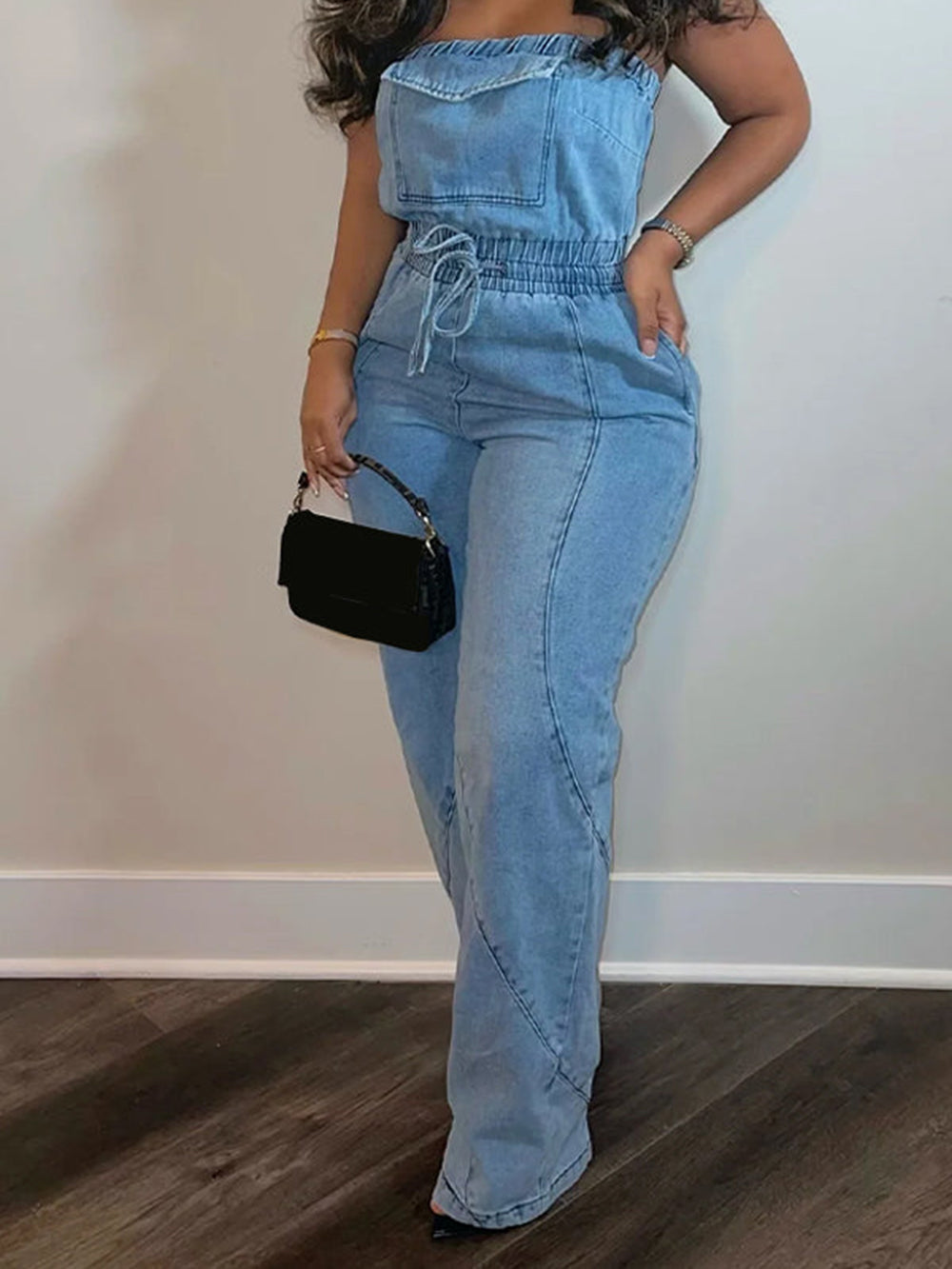 Corset Denim Jumpsuit-CALLISTARI