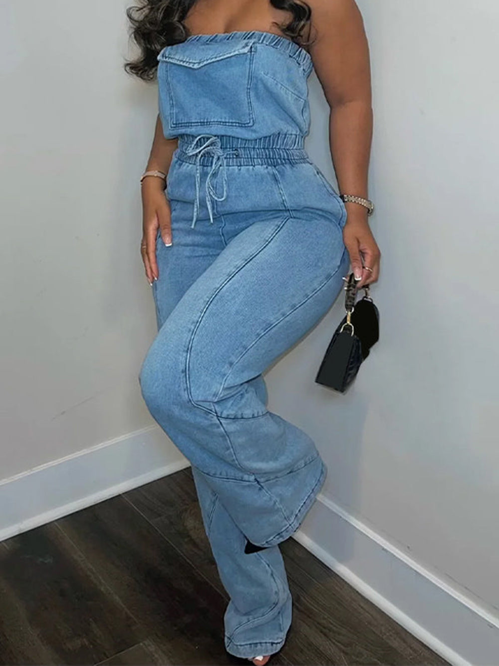Corset Denim Jumpsuit-CALLISTARI