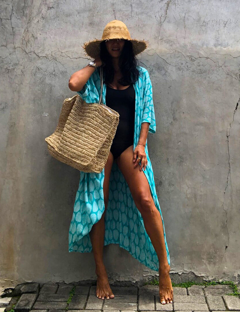 Hidden Island Boho Printed Kimono Beach Cover-up-CALLISTARI