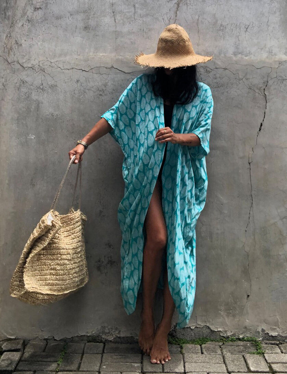 Hidden Island Boho Printed Kimono Beach Cover-up-CALLISTARI