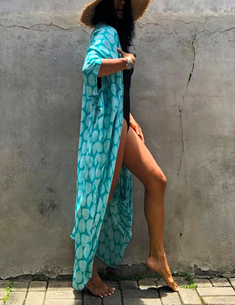 Hidden Island Boho Printed Kimono Beach Cover-up-CALLISTARI