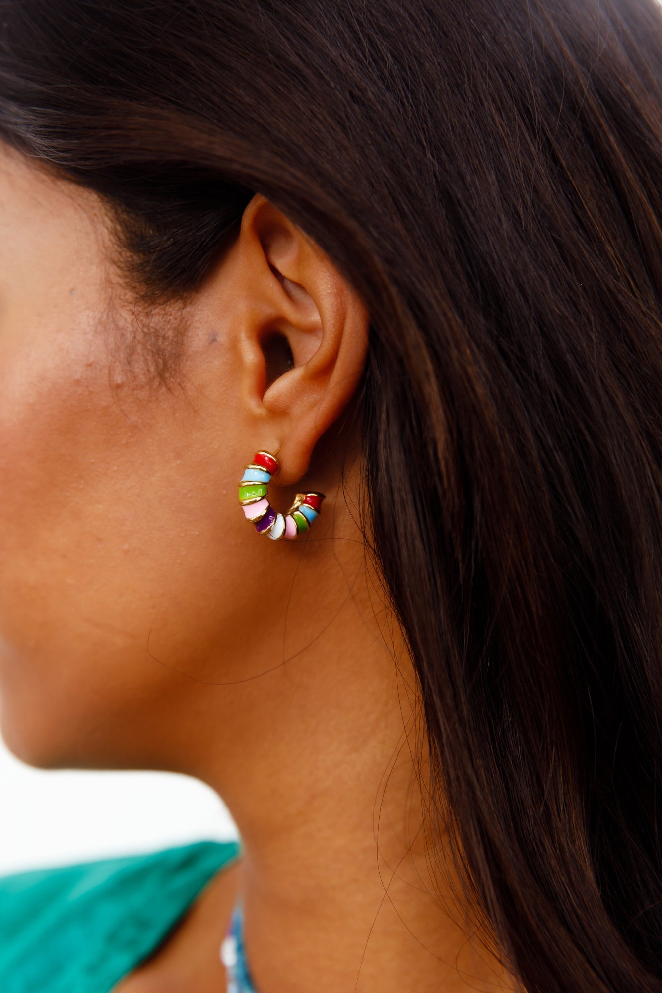 18K Gold Plated Ribbon Earrings-CALLISTARI