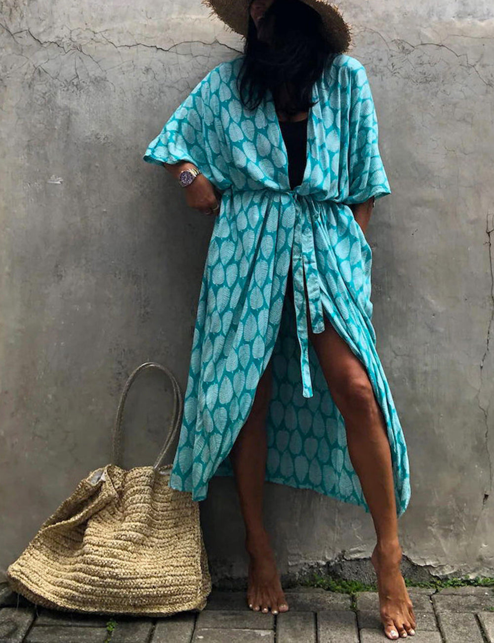 Hidden Island Boho Printed Kimono Beach Cover-up-CALLISTARI