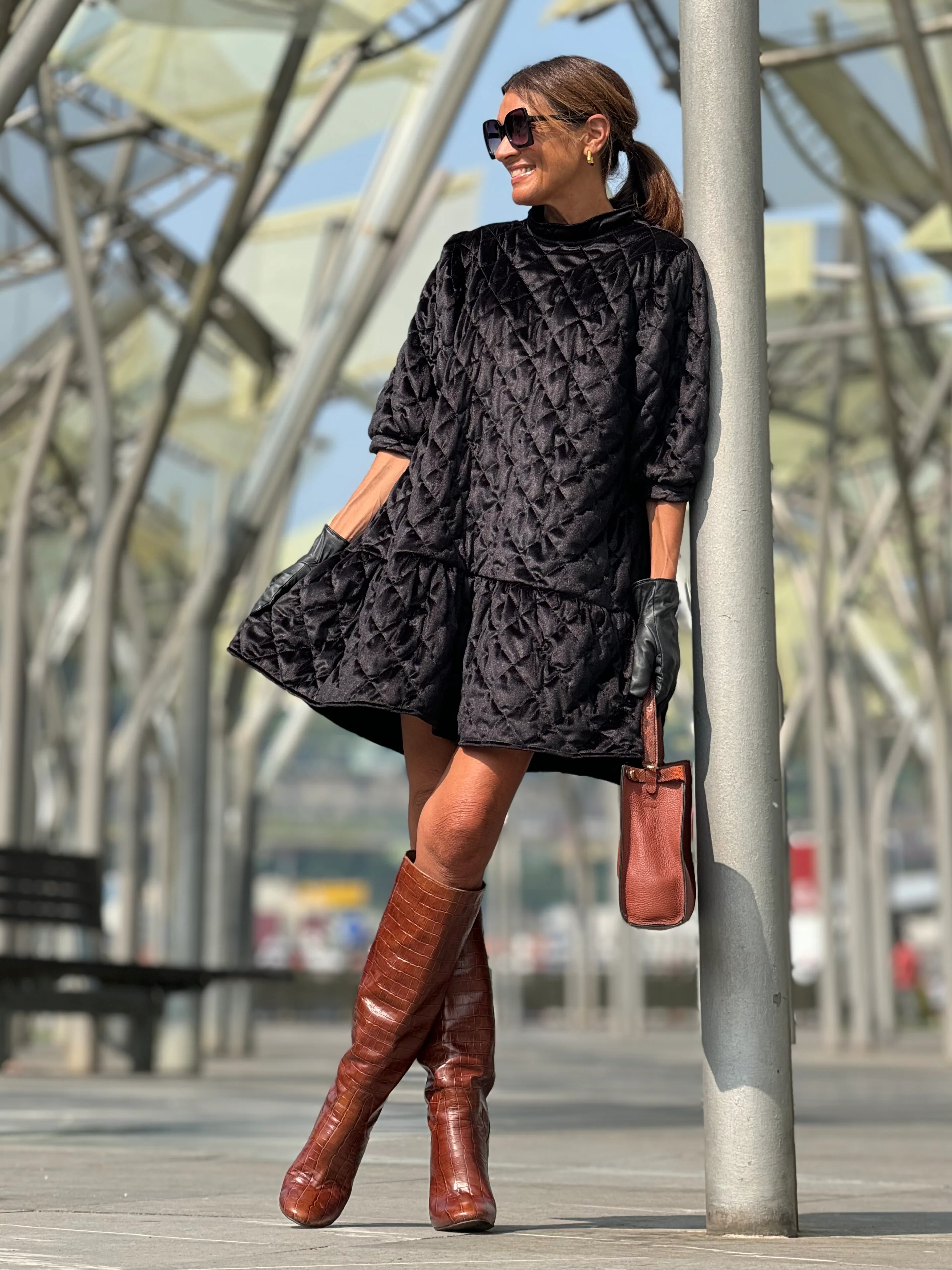 Callistari black velvet dress-CALLISTARI