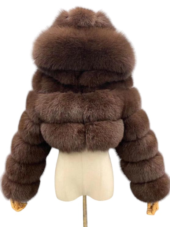 Hooded Faux Fur Bubble Coat-CALLISTARI