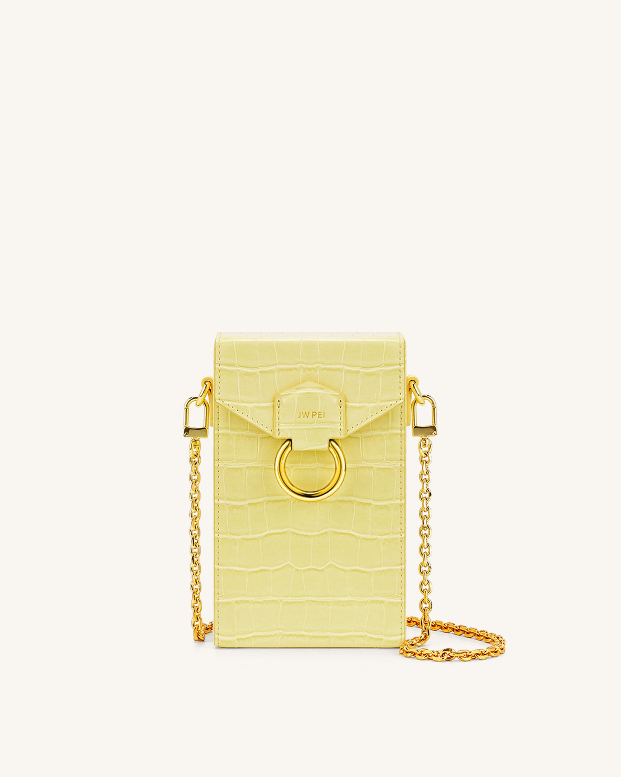 Lola Gradient Chain Phone Case - Light Yellow Croc-Mesadic