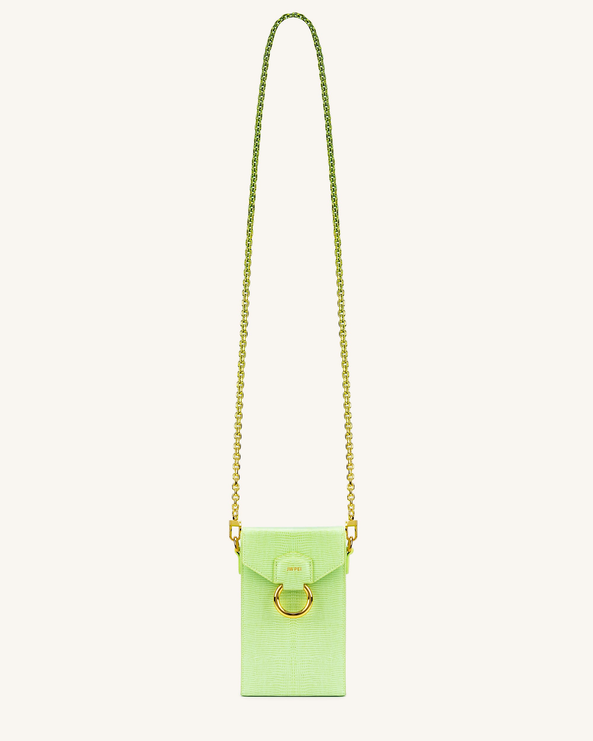 Lola Gradient Chain Phone Case - Lime Green Lizard-Mesadic
