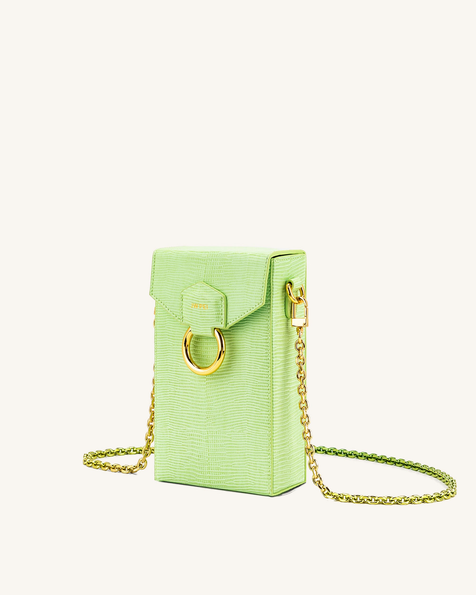 Lola Gradient Chain Phone Case - Lime Green Lizard-Mesadic