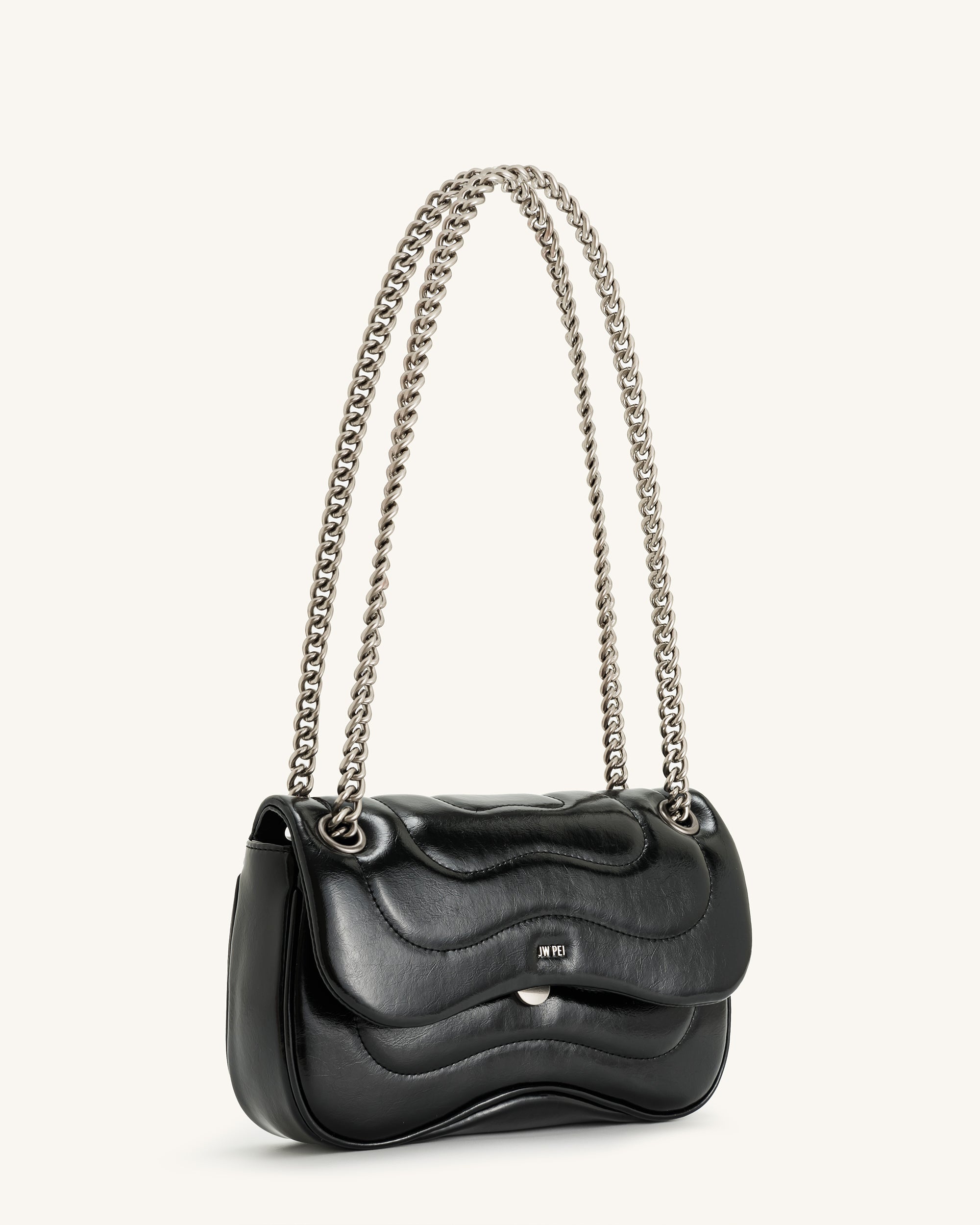 Tina Quilted Chain Crossbody - Black-Mesadic