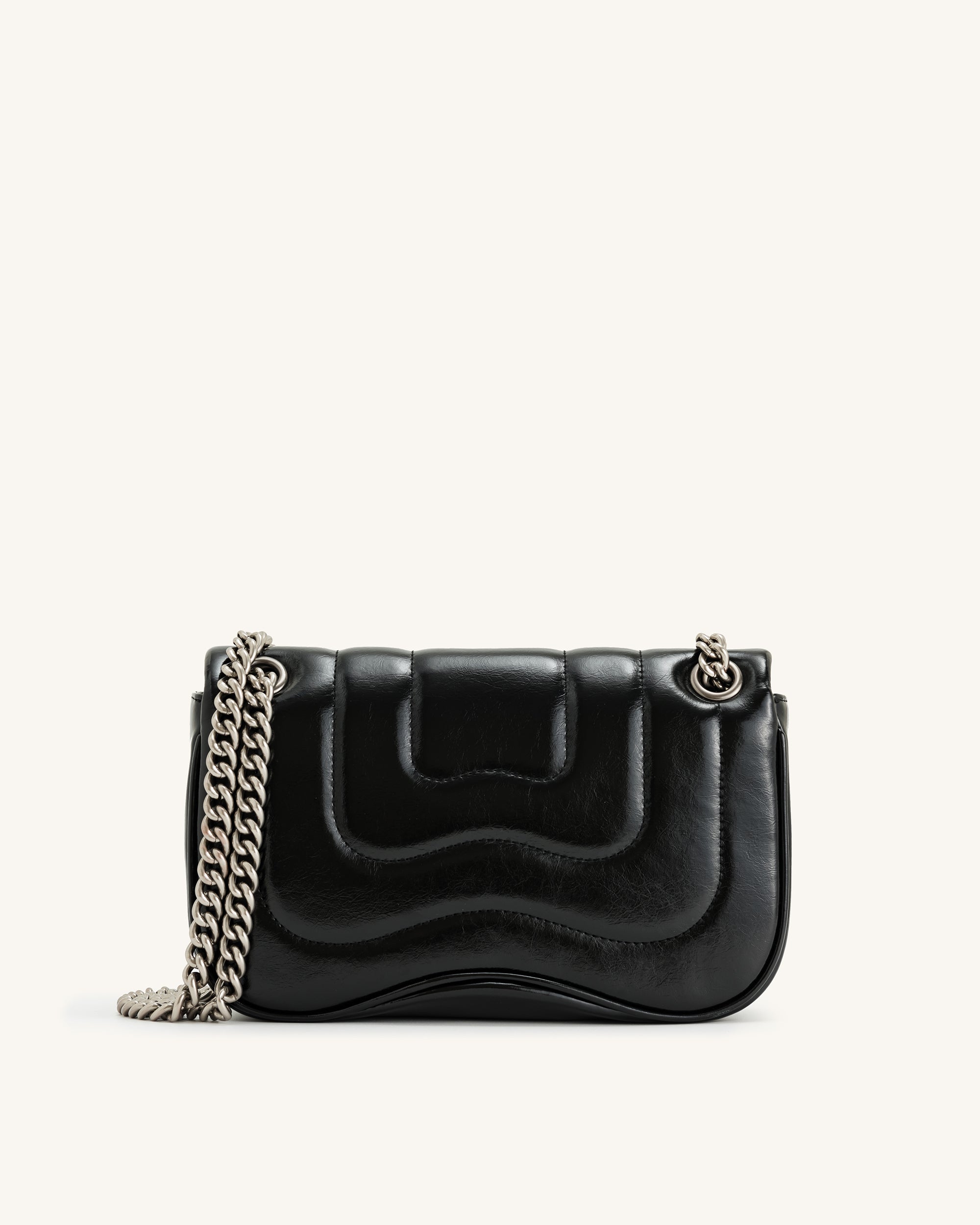 Tina Quilted Chain Crossbody - Black-Mesadic
