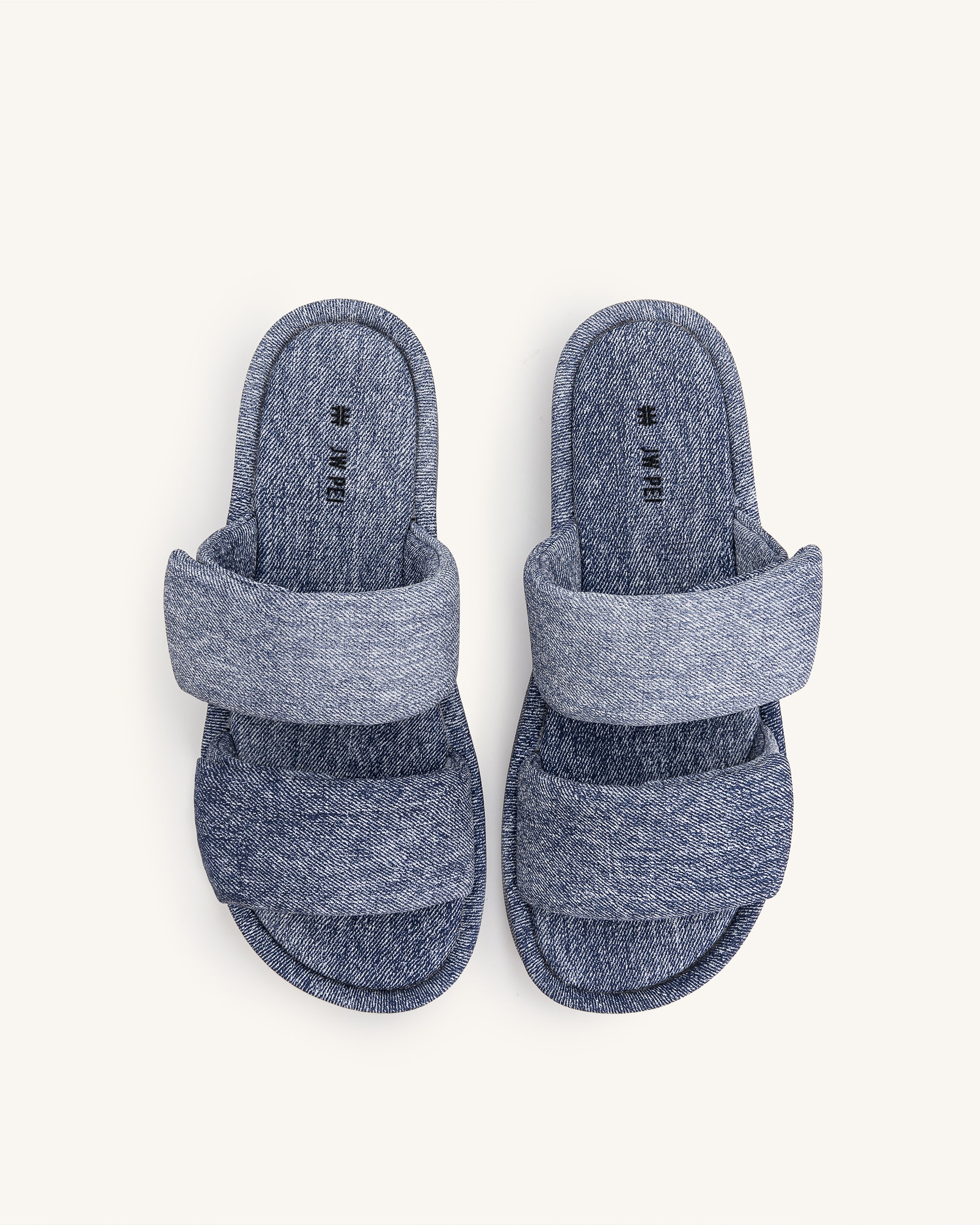 Lexi Denim Embossed Sandal - Blue-Mesadic