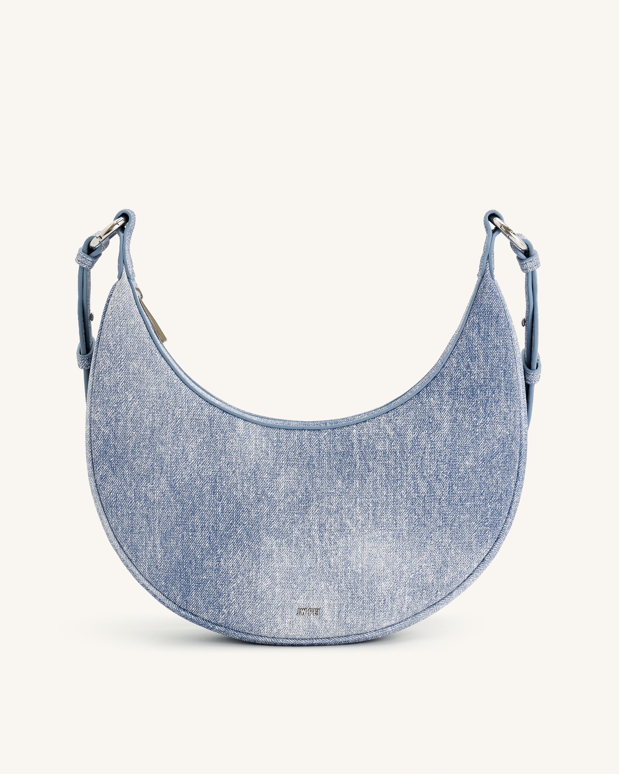 Carly Denim Embossed Saddle Bag - Blue-Mesadic