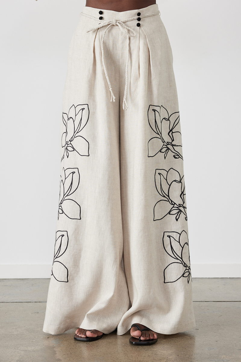 Jasmin Balloon Sleeve Floral Pants Set-CALLISTARI