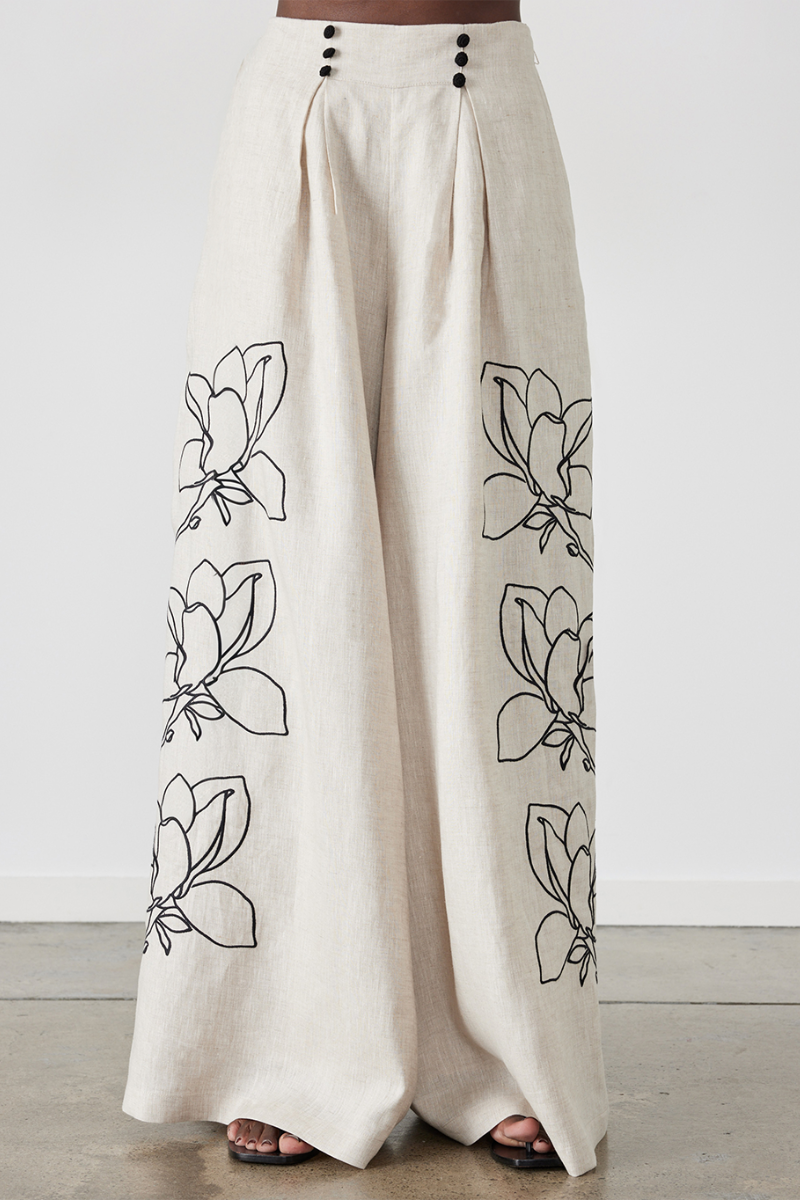 Jasmin Balloon Sleeve Floral Pants Set-CALLISTARI