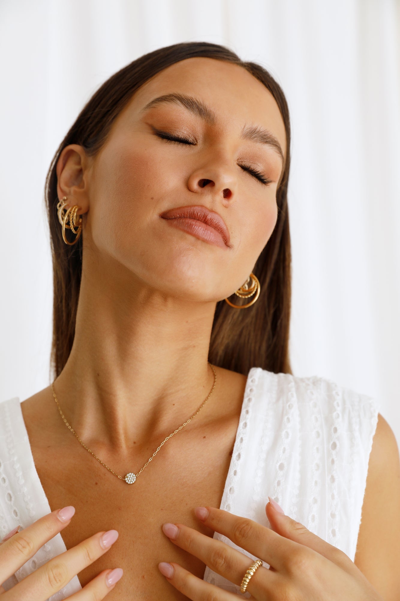 18K Gold Plated Layered Thoughts Earrings-CALLISTARI