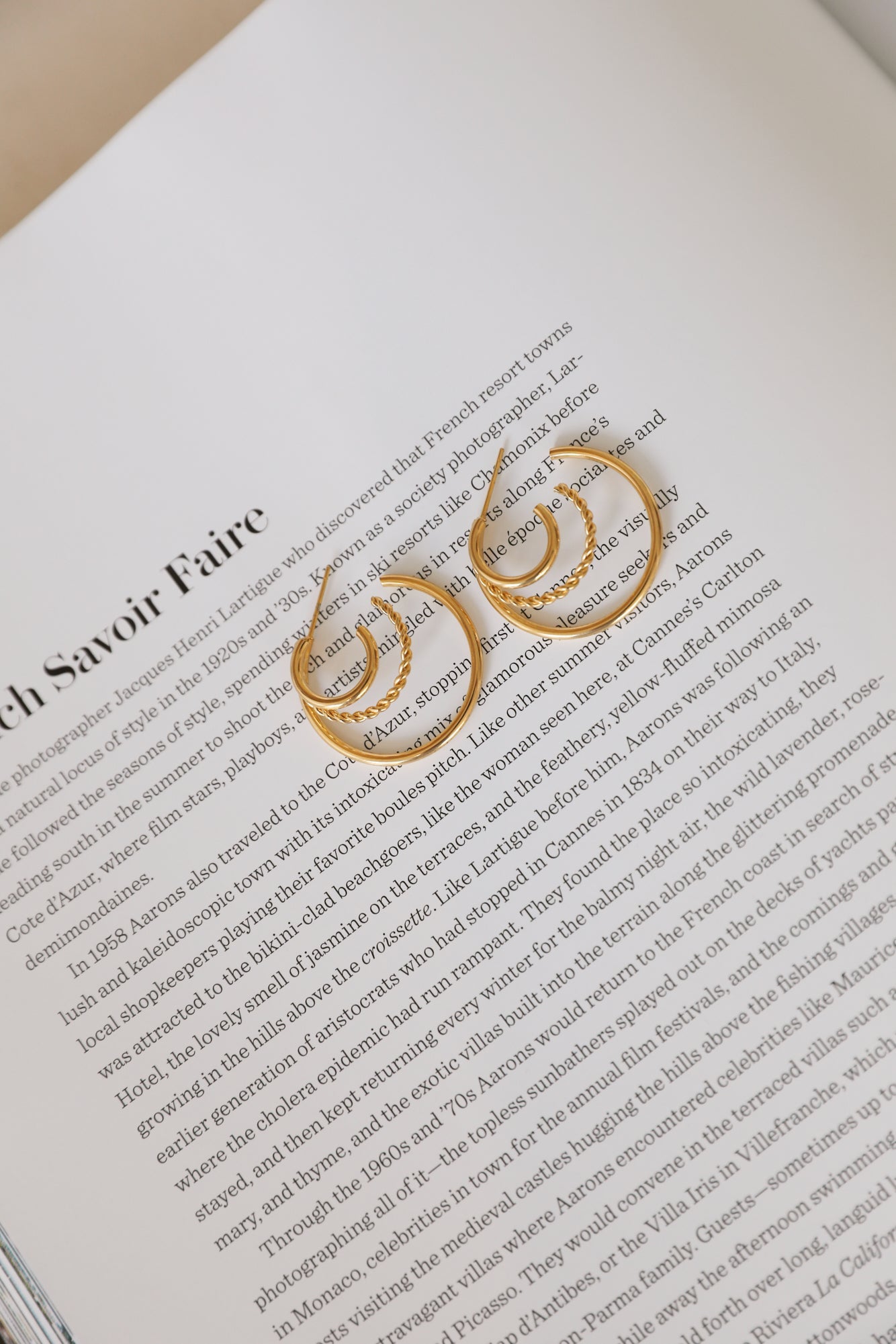 18K Gold Plated Layered Thoughts Earrings-CALLISTARI