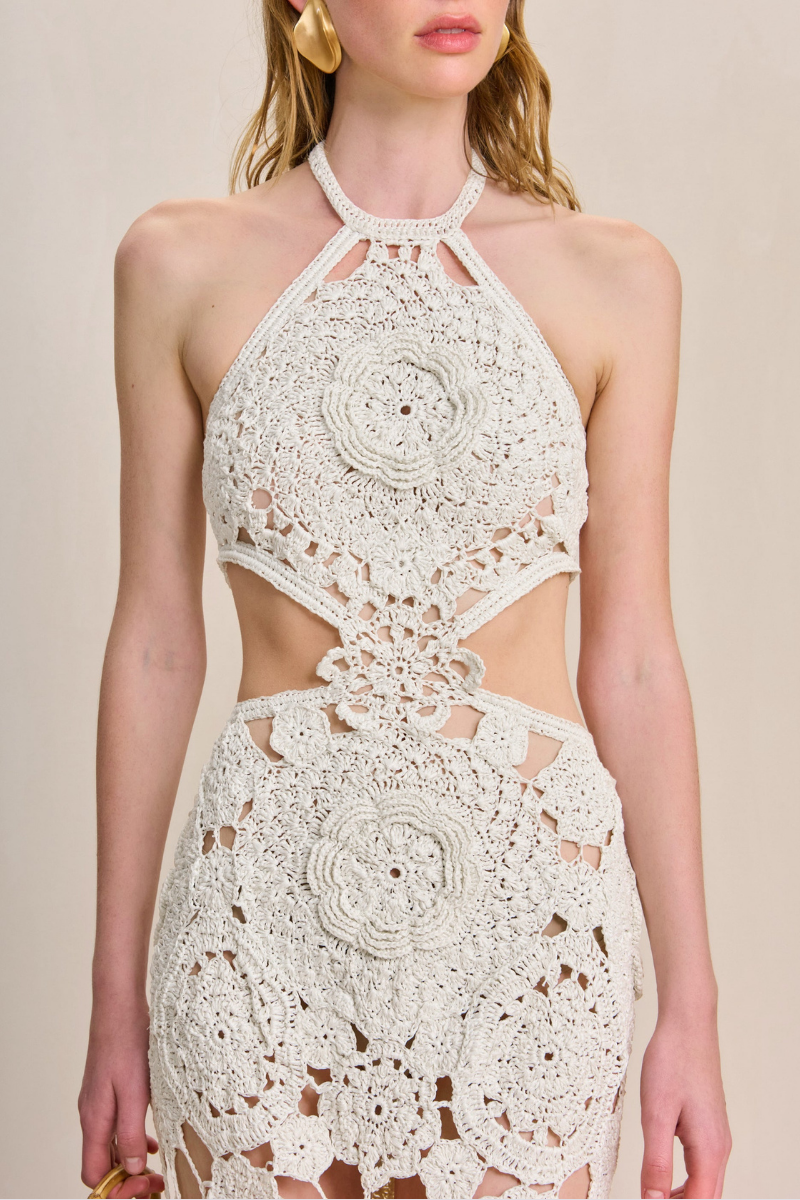 Lucille Halterneck Cotton Cutout Maxi Dress-CALLISTARI