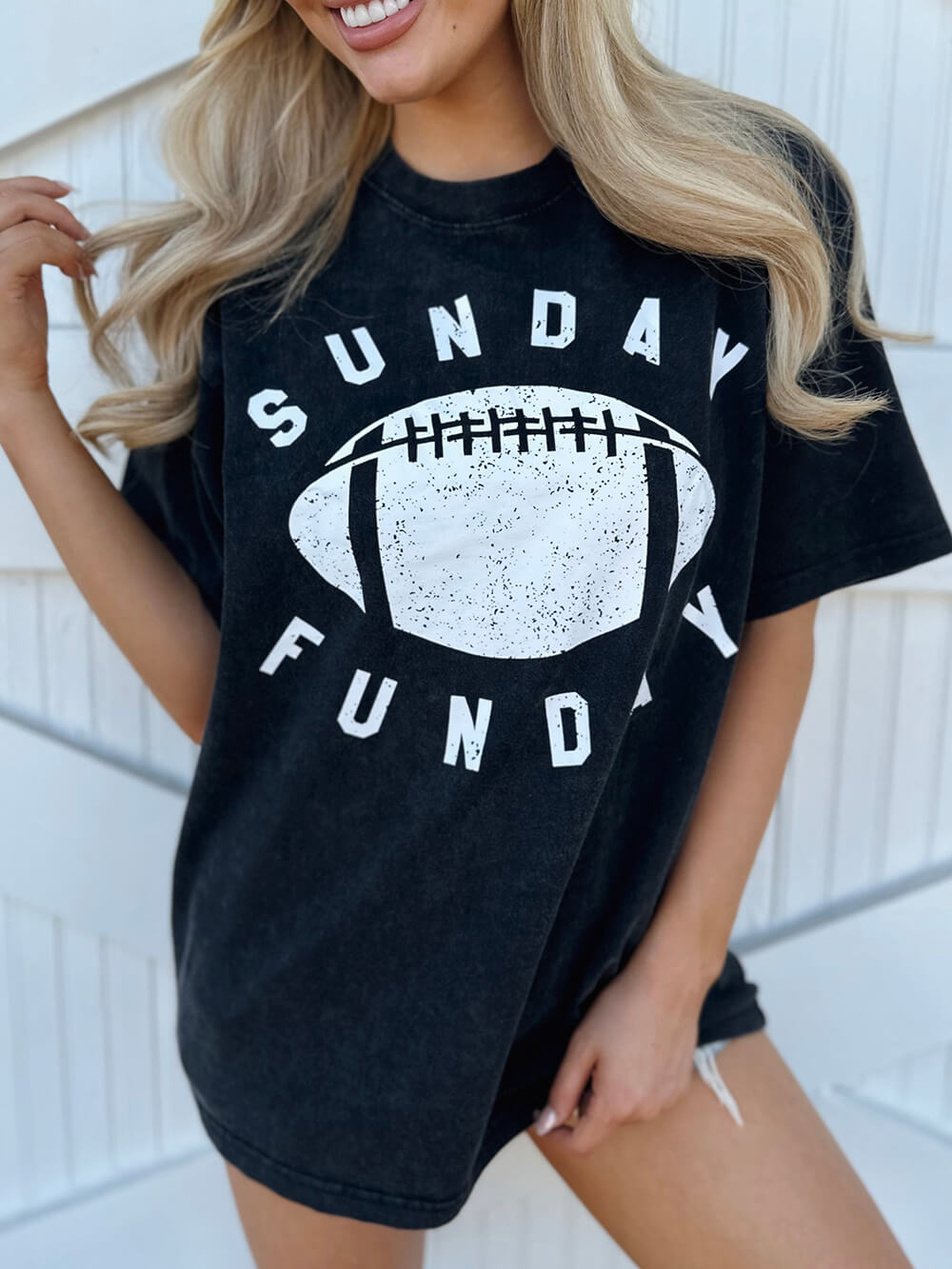Mineral-Wash “Sunday Funday” Graphic Tee-CALLISTARI