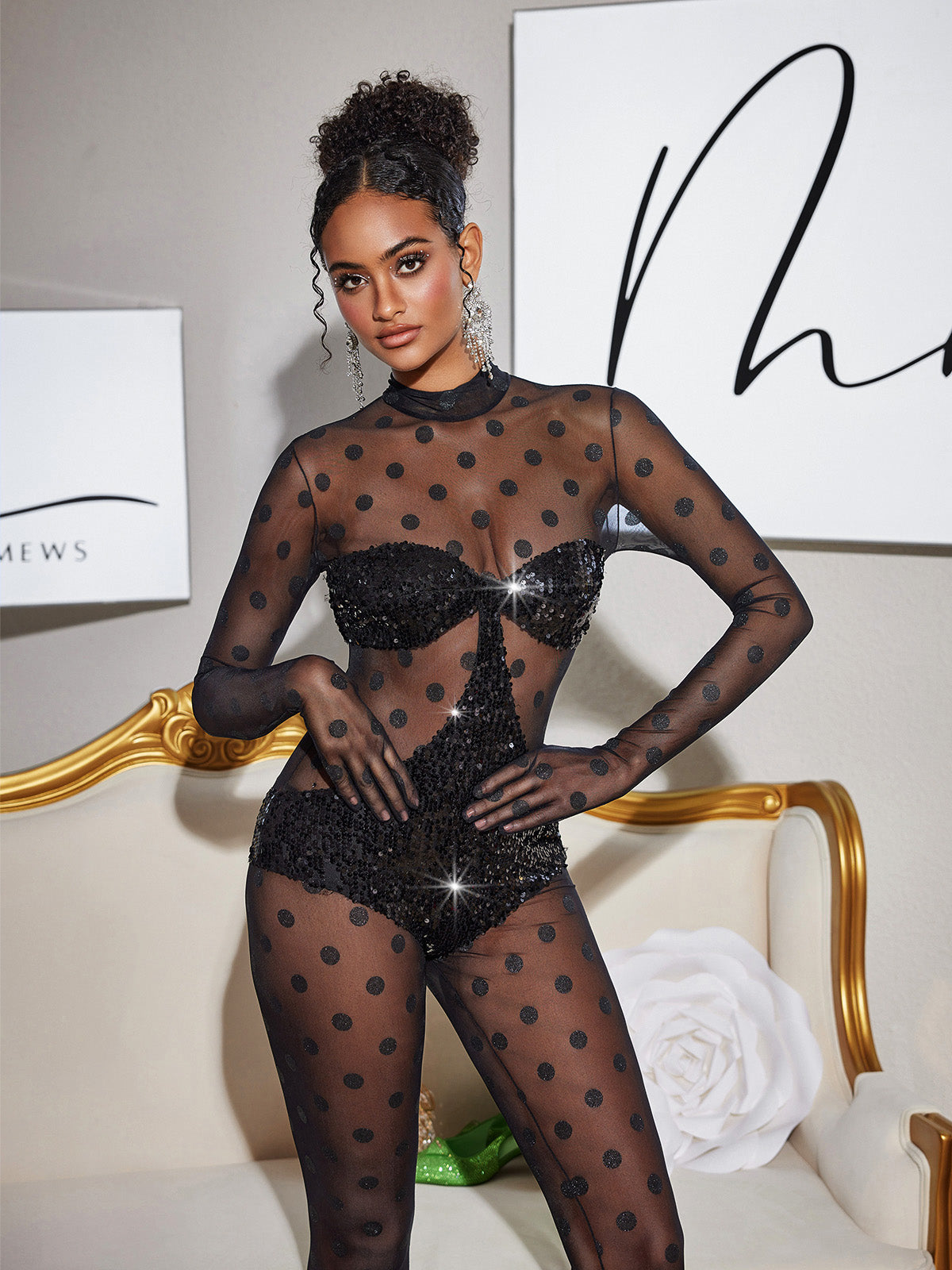 Missouri Sequin Mesh Jumpsuit-Mesadic