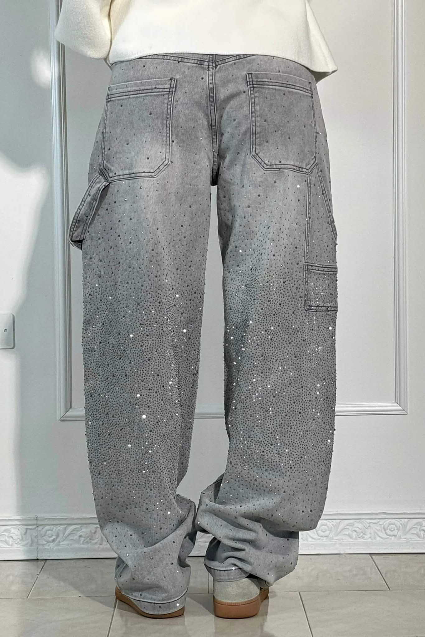 Balloon Carpenter Shine Denim Jeans-ROVOLE