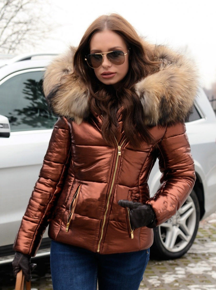 Callistari Womens Down Jacket Vintage Big Fur Collar Warm Hooded Quilted Puffer Coat Outwear S-XXXL-CALLISTARI