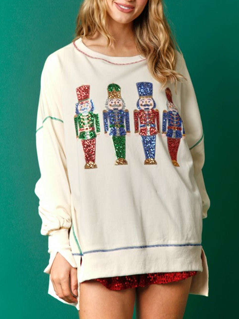 Sequin Nutcracker French Terry Sweatshirt-CALLISTARI