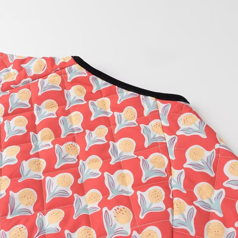 Cute Floral Print Bow Lace-Up Jacket-CALLISTARI