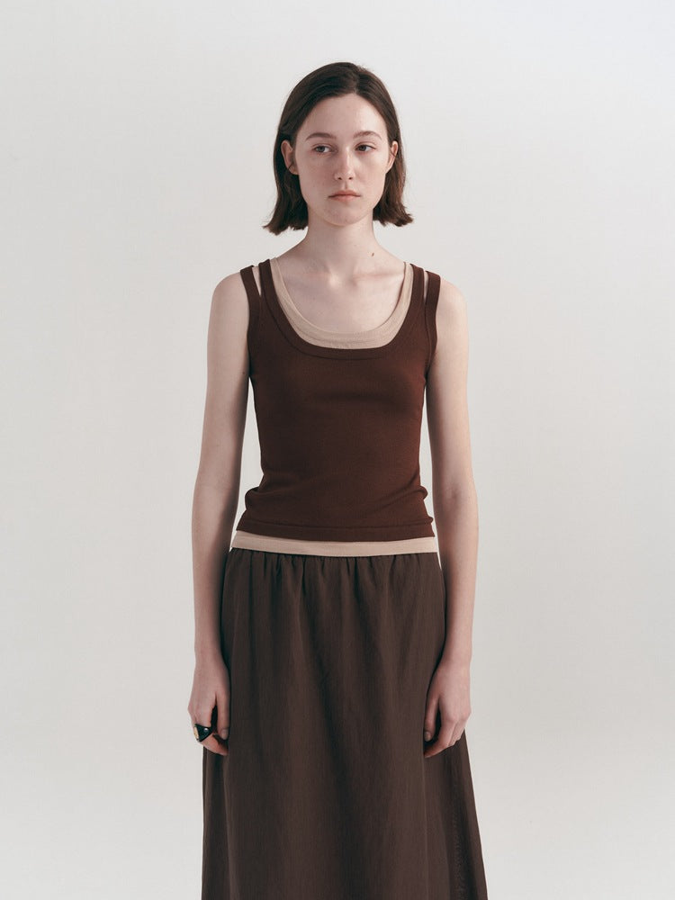 Korean-Style Casual Sleeveless Fitted Tank-CALLISTARI