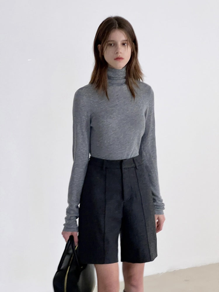 Wool Stretch Slim-Fit Turtleneck Sweater-CALLISTARI