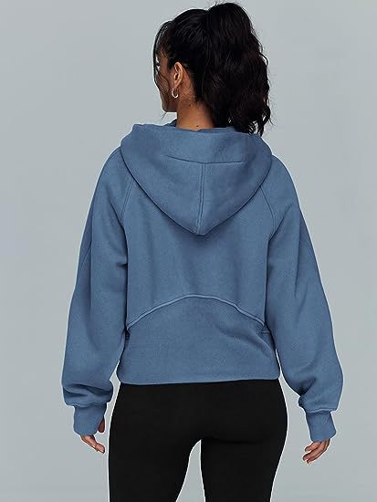 Casual Half Zipper Velvet Sweatshirt Hoodie-CALLISTARI