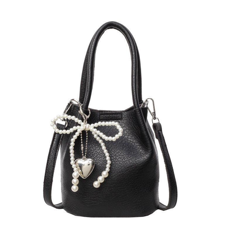 Elegant-Pearl-Accent Bucket Bag-CALLISTARI