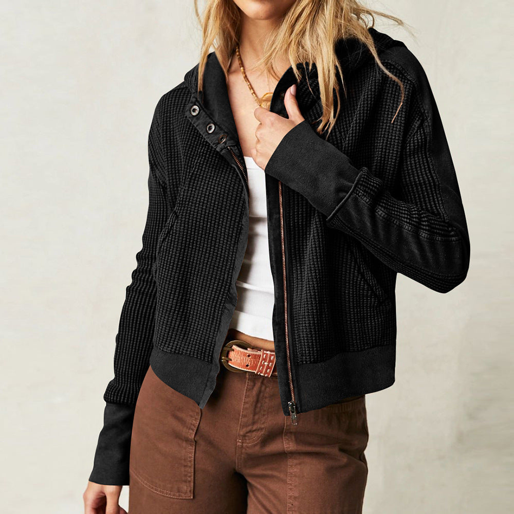 Casual Long Sleeve Zipper Hooded Sweatshirt-CALLISTARI