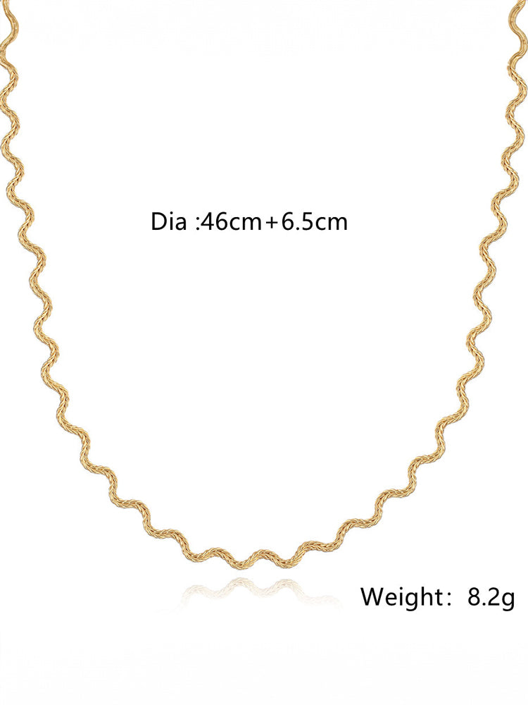 Textured Wave Chain Necklace-CALLISTARI