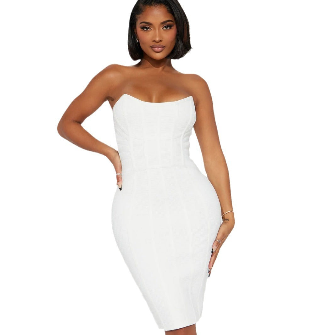 SELMA - SLEEVELESS TUBE TOP MIDI DRESS-CALLISTARI