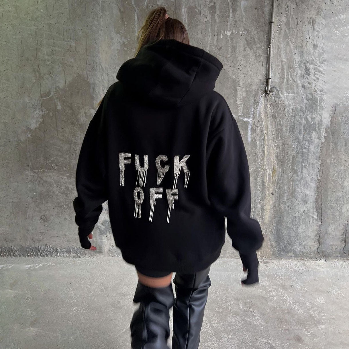 Letters Printed Tassel Casual Hoodie-CALLISTARI