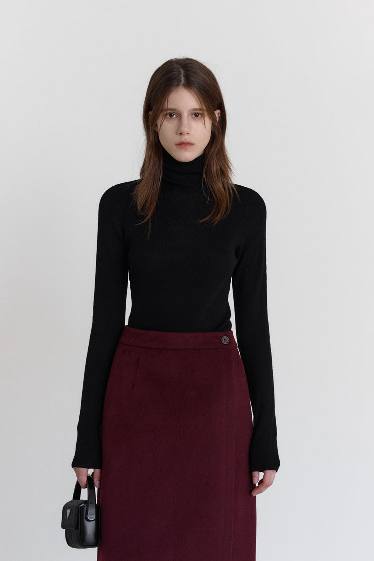 Wool Stretch Slim-Fit Turtleneck Sweater-CALLISTARI