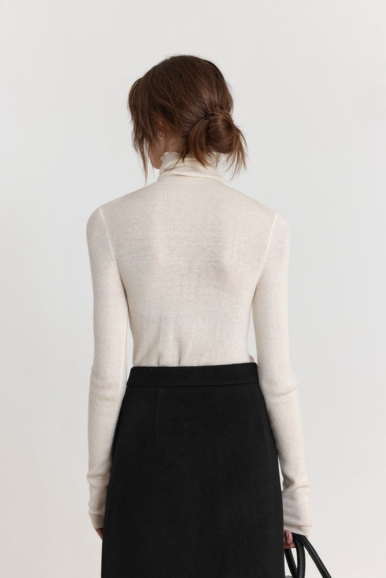 Wool Stretch Slim-Fit Turtleneck Sweater-CALLISTARI