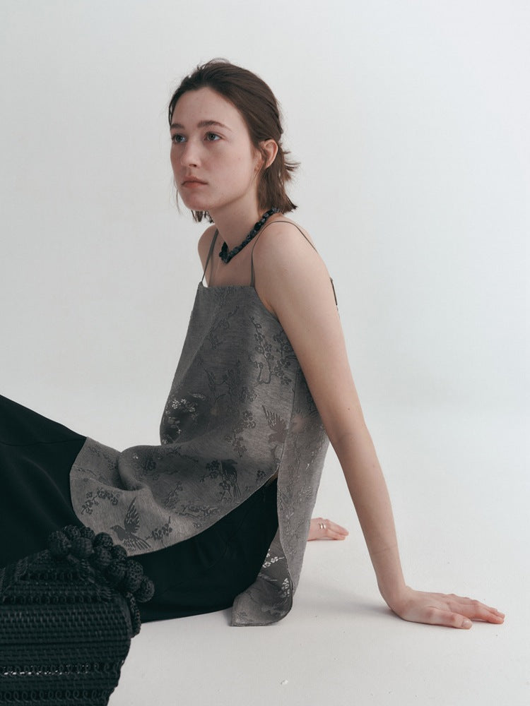 Hollow Out Embroidered Cami Top-CALLISTARI