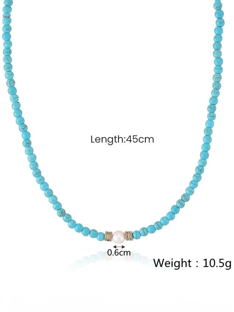 Turquoise & Pearl Necklace-CALLISTARI