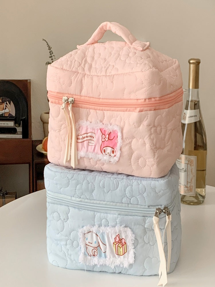Stitched Patchwork Makeup Bag-CALLISTARI