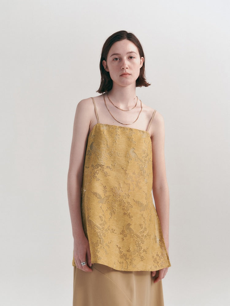 Hollow Out Embroidered Cami Top-CALLISTARI