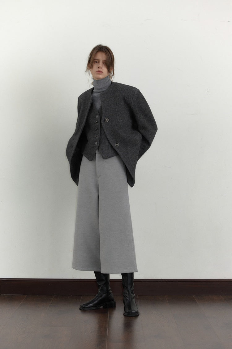 Wide-Leg High-Waisted Pants-CALLISTARI