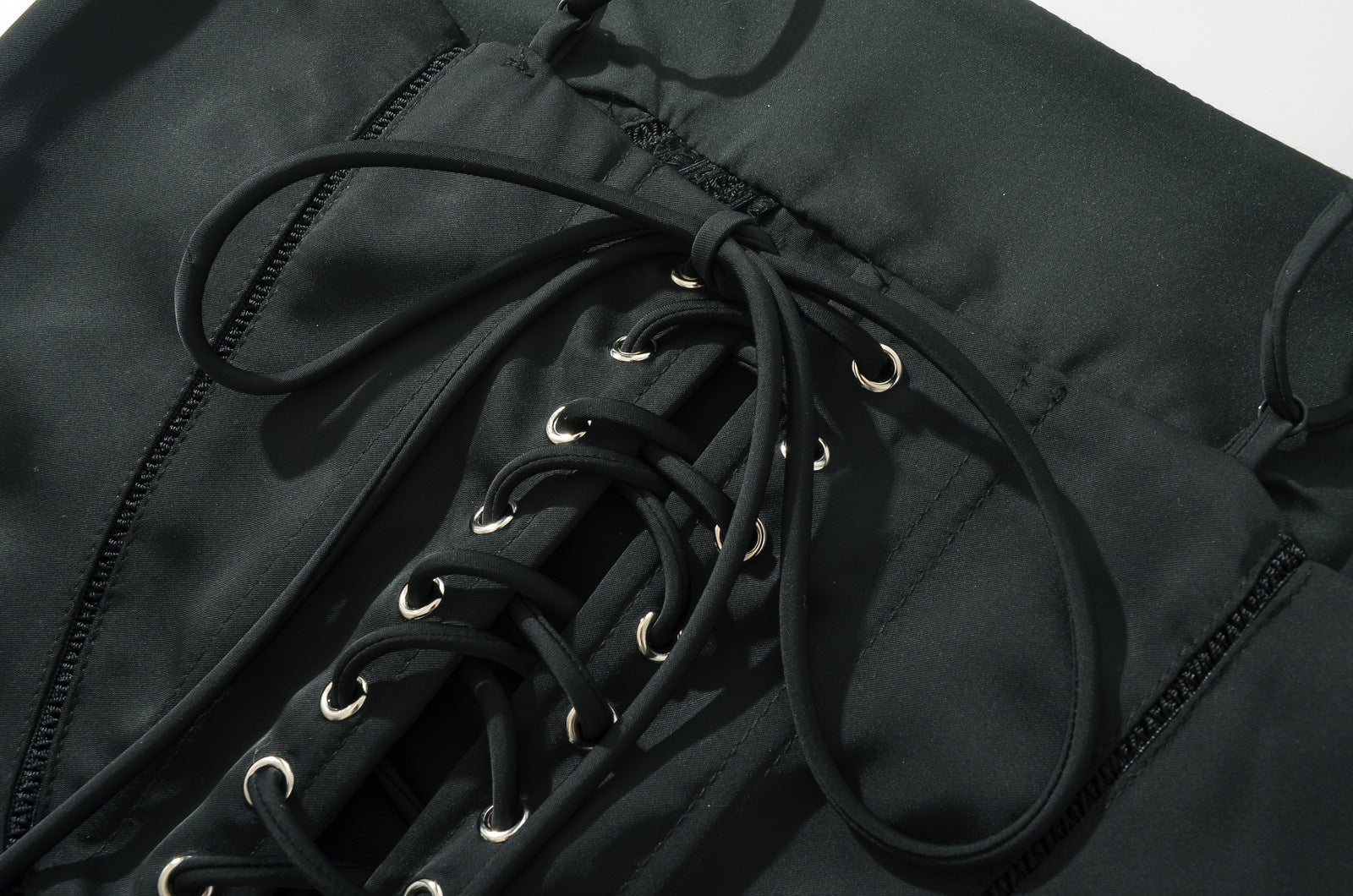 Anabella Black Lace Up Maxi Dress-CALLISTARI