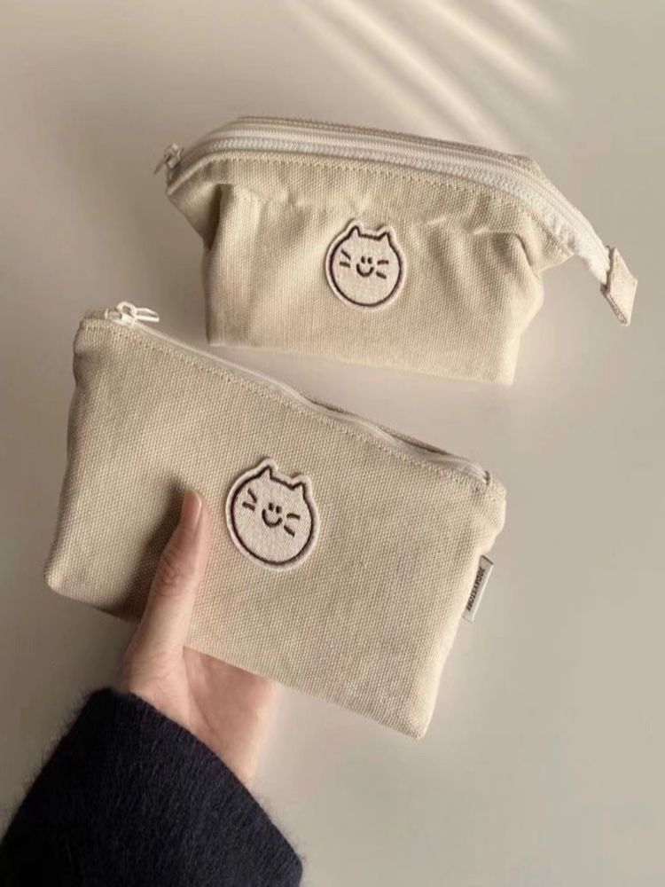 Cat and Dog Canvas Pencil Case-CALLISTARI